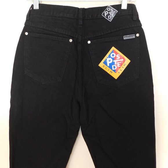 Women's Vintage 90s Posted Jeans Slim Size 11 NWT New 31x34 Black 932037L - Picture 10 of 11